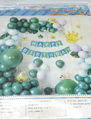 Arcada baloane, Verde – Happy Birthday – ILIF501059