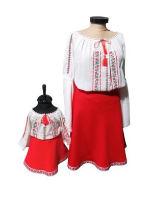 Ie si fusta brodata traditional, set Mama-Fiica – LLDJ501007