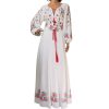 Rochie damă din pânză topită, bumbac 100% de calitate superioară, albă brodată LLDJ501018