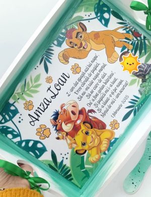 Set Tăviță Moț (turtă) – Simba, Timon și Pumbaa – model personalizat cu 6 piese – FEIS501011