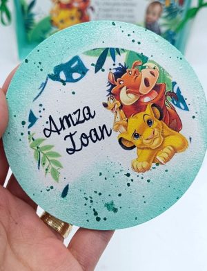 Set Tăviță Moț (turtă) – Simba, Timon și Pumbaa – model personalizat cu 6 piese – FEIS501011