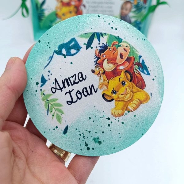 Set Tăviță Moț (turtă) Simba, Timon și Pumbaa model personalizat cu 6 piese FEIS501011 (6)