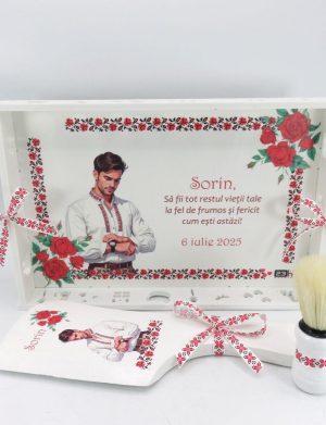 Set gătit mire, Tradițional m1, tăviță personalizată 3 piese – ILIF501045