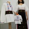 Ținută brodată cu motive tradiționale pentru familie, set mama tata copil LLDJ501014