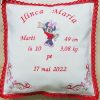 Pernuță brodată cu datele de naștere ale copilului, alb cu Minnie LLDJ502010