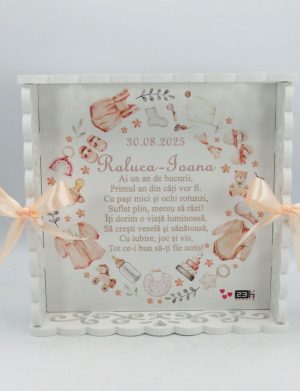 Set Tăviță Moț Fetiță, model personalizat Inocență, 4 piese – ILIF502031