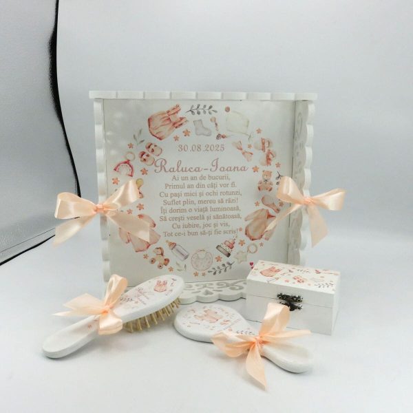 Set Tăviță Moț Fetiță, model personalizat Inocență, 4 piese - ILIF502031 - imagine 6