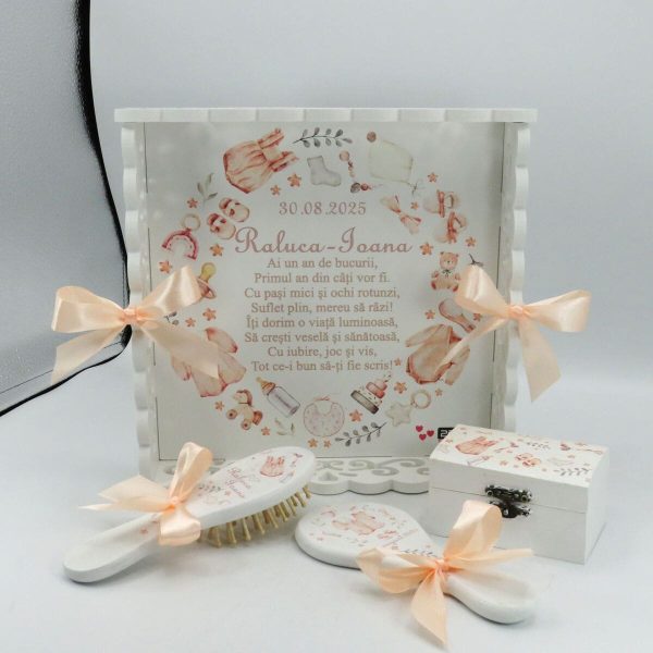 Set Tăviță Moț Fetiță, model personalizat Inocență, 4 piese - ILIF502031 - imagine 5