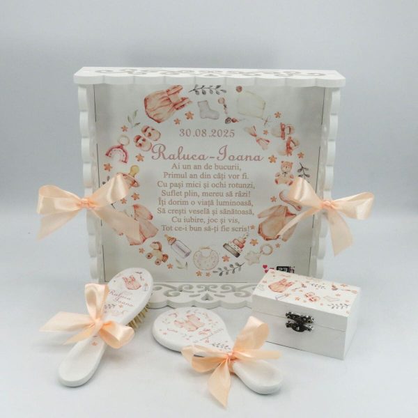 Set Tăviță Moț Fetiță, model personalizat Inocență, 4 piese - ILIF502031 - imagine 3