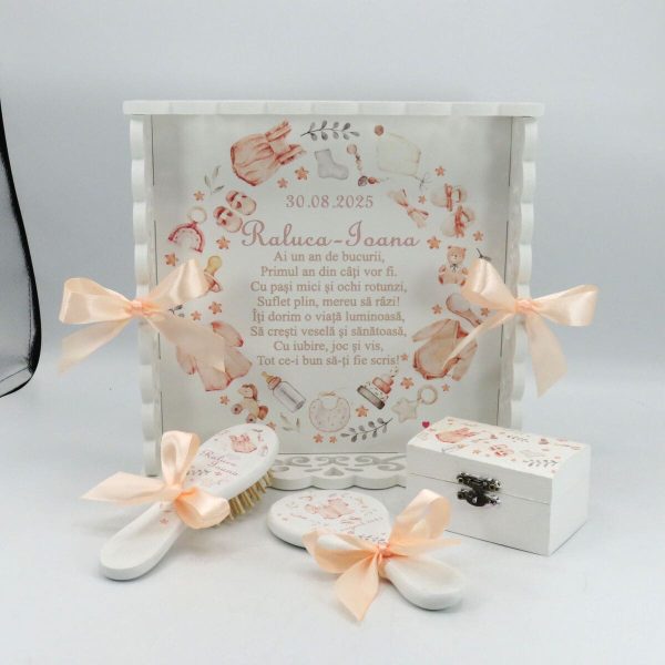 Set Tăviță Moț Fetiță, model personalizat Inocență, 4 piese - ILIF502031 - imagine 4