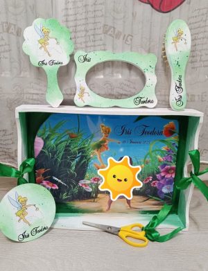 Set Taviță Moț (turtă), Clopoțica, model verde personalizat cu 6 piese – FEIS502012