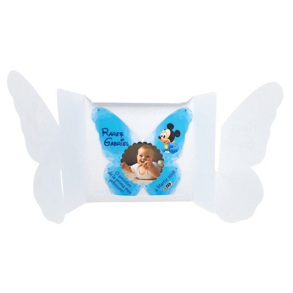 Mărturie botez personalizată, magnet frigider - Fluturaș Mickey bleu - MIBC502007 - imagine 6