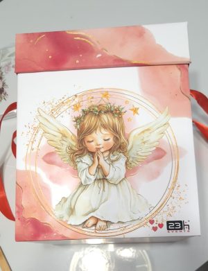 Cutie trusou nepersonalizată, model Îngeraș fetiță, dim. 21x21x26 cm – MIBC503001