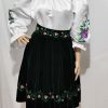 Fustă damă din catifea verde brodată, material calitate superioară LLDJ503002 (2)