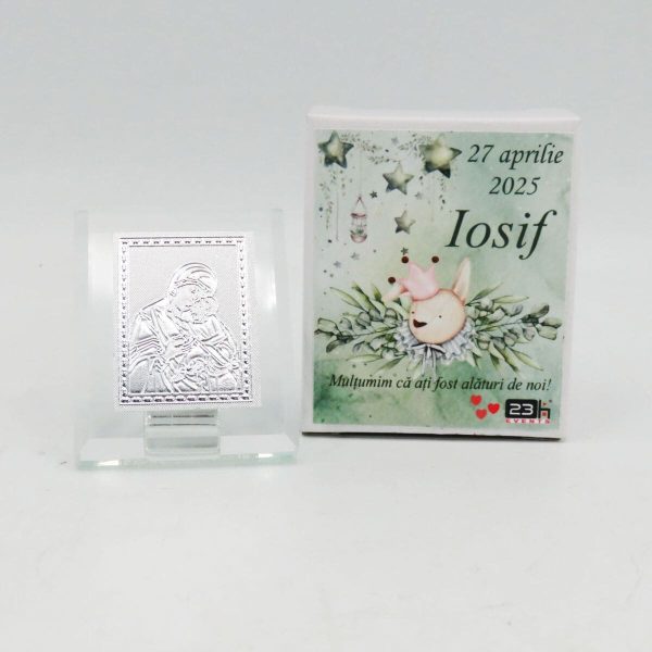 Mărturie botez, iconiță în cutie personalizată, Iepuraș ILIF503036 (2)
