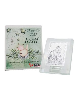 Mărturie botez, iconiță în cutie personalizată, Iepuraș – ILIF503036
