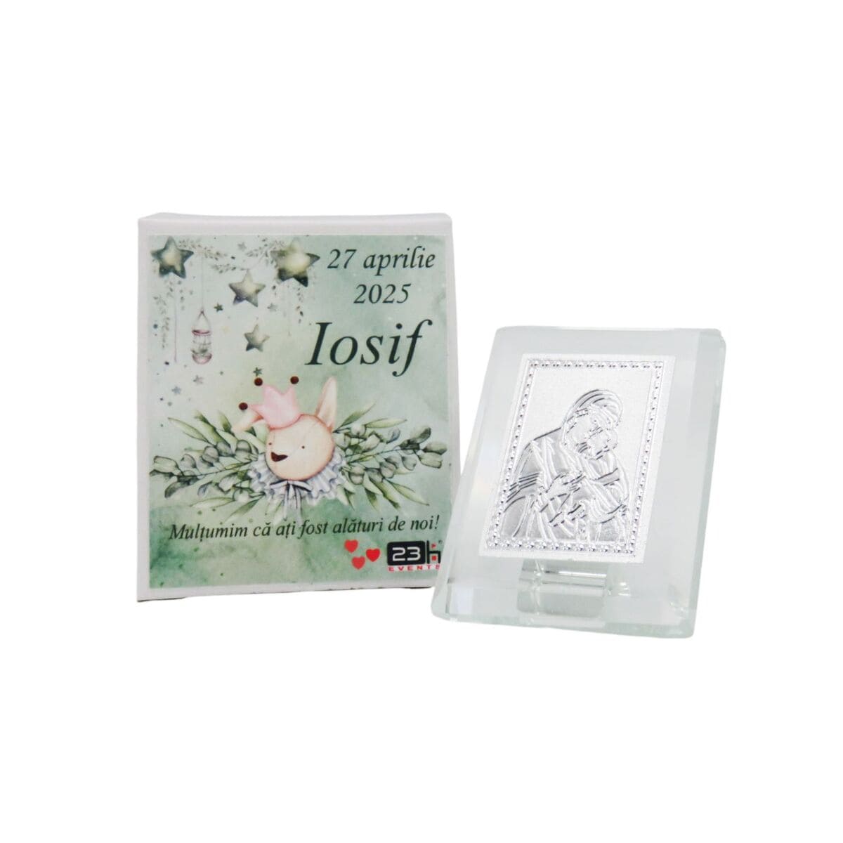Mărturie botez, iconiță în cutie personalizată, Iepuraș ILIF503036 (6)