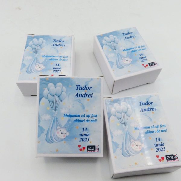 Mărturie botez, iconiță în cutie personalizată, Ursuleț & baloane bleu ILIF503034 (1)