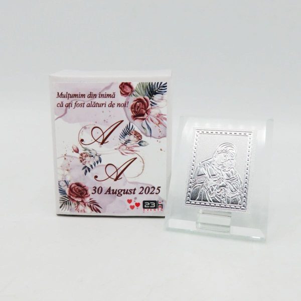 Mărturie nuntă, iconiță în cutie personalizată, Mocha Mousse ILIF503037 (2)