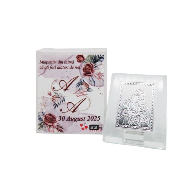 Mărturie nuntă, iconiță în cutie personalizată, Mocha Mousse ILIF503037 (3)