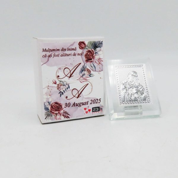 Mărturie nuntă, iconiță în cutie personalizată, Mocha Mousse ILIF503037 (4)