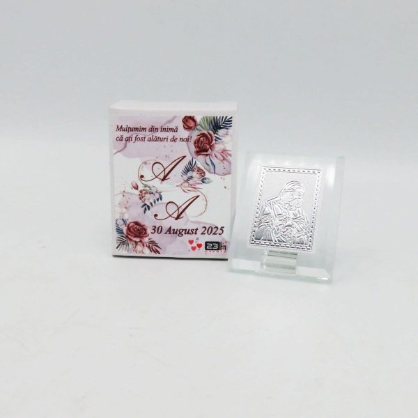 Mărturie nuntă, iconiță în cutie personalizată, Mocha Mousse ILIF503037 (5)