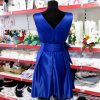 Rochie scurtă domnișoară de onoare, tafta de culoare albastră AGB503003 (1)