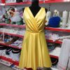Rochie scurtă domnișoară de onoare, tafta de culoare galbenă AGB503002 (4)
