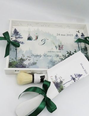 Taviță pentru gătitul Mirelui, Happily ever after, model Personalizat, set 3 piese – ILIF503009