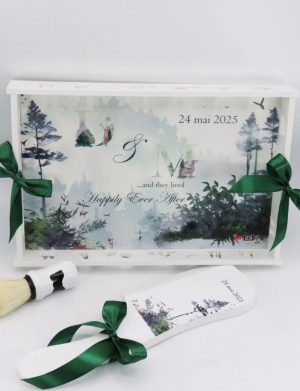 Taviță pentru gătitul Mirelui, Happily ever after, model Personalizat, set 3 piese – ILIF503009