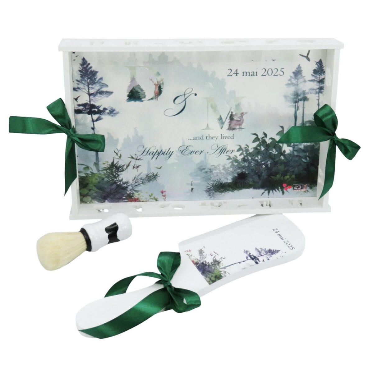 Taviță pentru gătitul Mirelui, Happily ever after, model Personalizat, set 3 piese ILIF503009 (4)