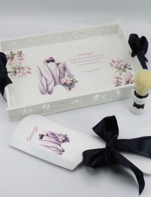 Taviță pentru gătitul Mirelui, Magnolie albă, model Personalizat, set 3 piese – ILIF503008