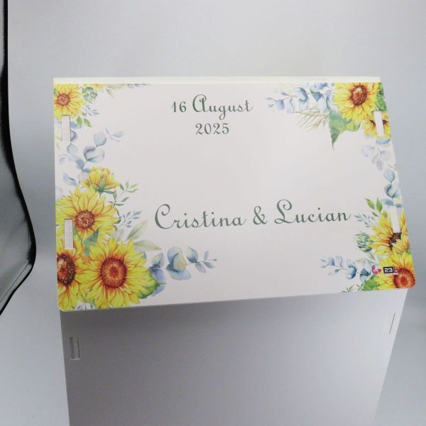 Cutie Dar Nuntă, model personalizat căsuță Floarea-soarelui, 30x28x40 cm - ILIF504048 - imagine 4