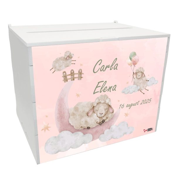 Cutie dar botez fetiță, model personalizat Oiță , 27x20x21cm - ILIF505001