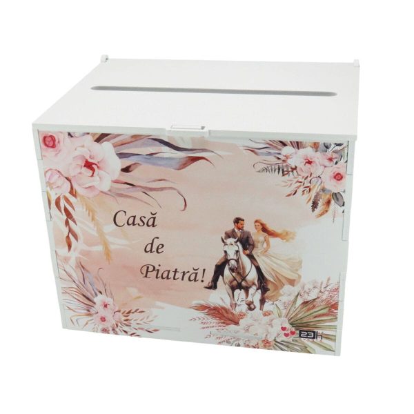 Cutie dar nuntă, Boho, model nepersonalizat, 27x20x21cm ILIF504034 (2)