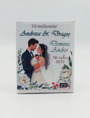 Mărturie 2în1 nuntă-botez, iconiță în cutie personalizată – ILIF504058