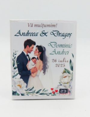 Mărturie 2în1 nuntă-botez, iconiță în cutie personalizată – ILIF504058