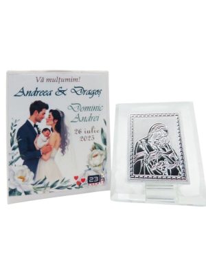 Mărturie 2în1 nuntă-botez, iconiță în cutie personalizată – ILIF504058