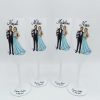 Pahare nuntă botez cu siluete Miri și Bebe, set 4 buc. model personalizat FEIS504002