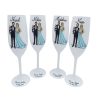 Pahare nuntă botez cu siluete Miri și Bebe, set 4 buc. model personalizat FEIS504002