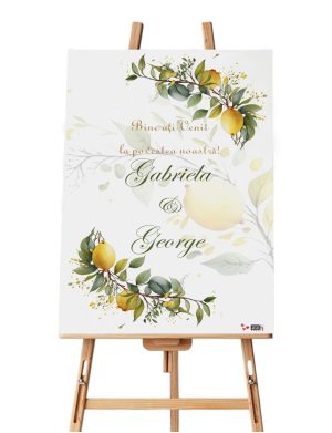 Panou Bun Venit la nuntă, Lămâi, dim. 60×90 cm – ILIF505006