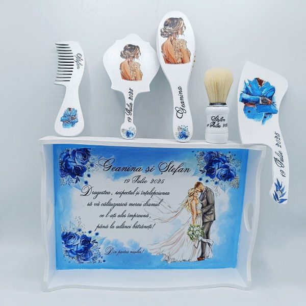 Set 2in1 Gătit Mireasă și Mire, Something Blue, model personalizat, 6 piese FEIS504007 (1)