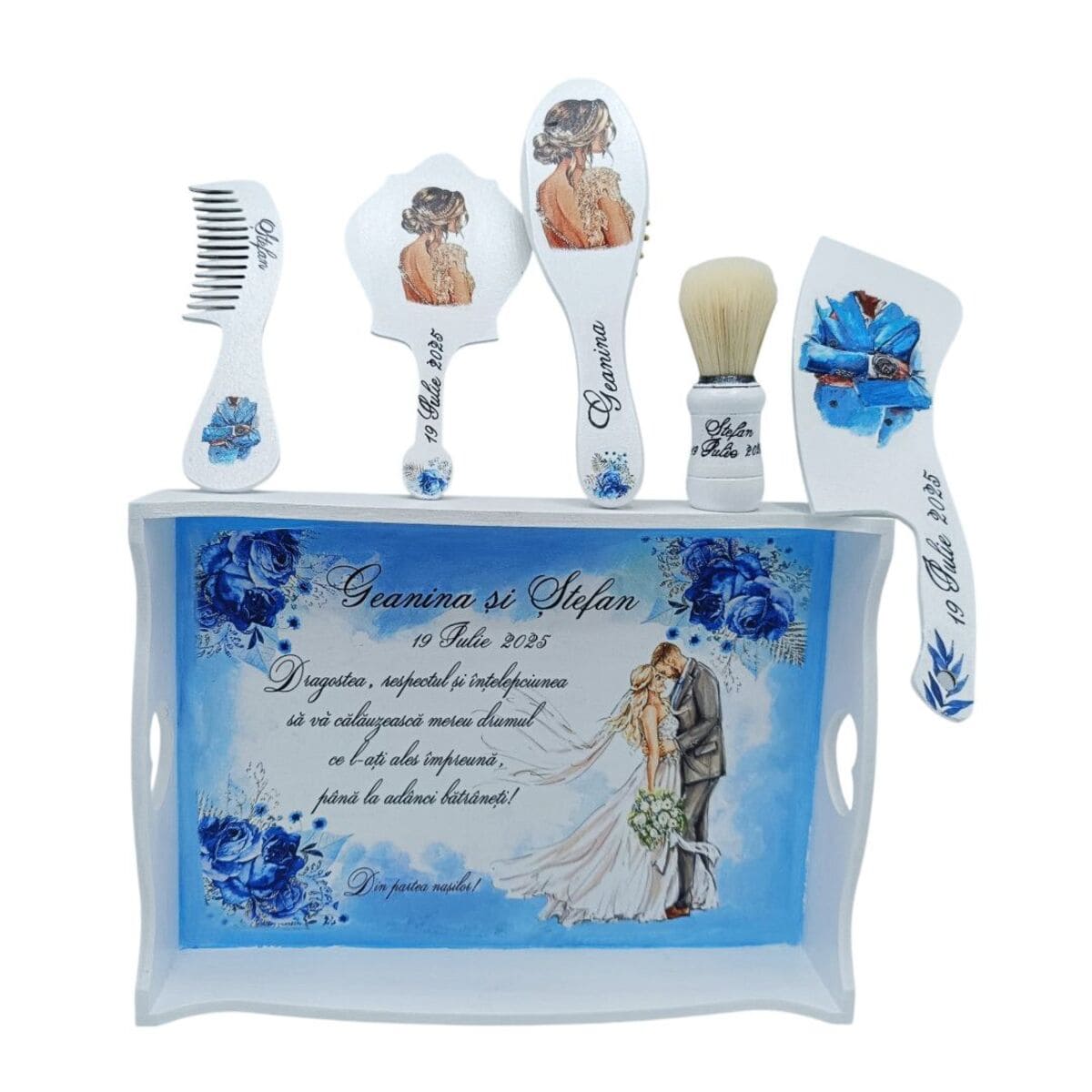 Set 2in1 Gătit Mireasă și Mire, Something Blue, model personalizat, 6 piese FEIS504007 (2)
