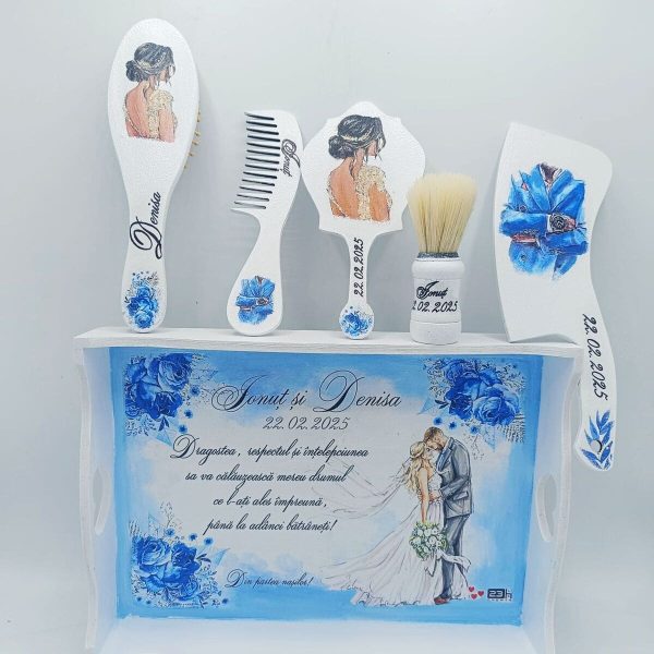Set 2in1 Gătit Mireasă și Mire, Something Blue, model personalizat, 6 piese FEIS504007 (6)