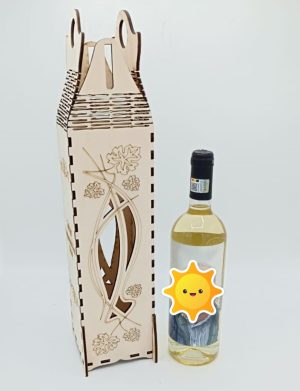 Set cadou: cutie gravată și sticlă vin cu etichetă personalizată – FEIS504012
