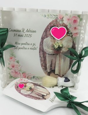 Taviță pentru gătitul Mirelui, model Personalizat cu fotografie, set 3 piese – ILIF504028