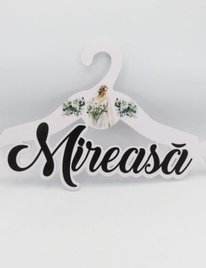 Umerașe mire și mireasă, din lemn, design verde – ILIF504037