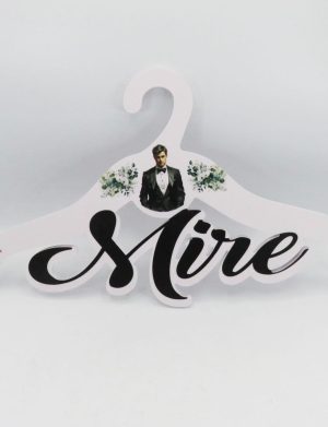 Umerașe mire și mireasă, din lemn, design verde – ILIF504037