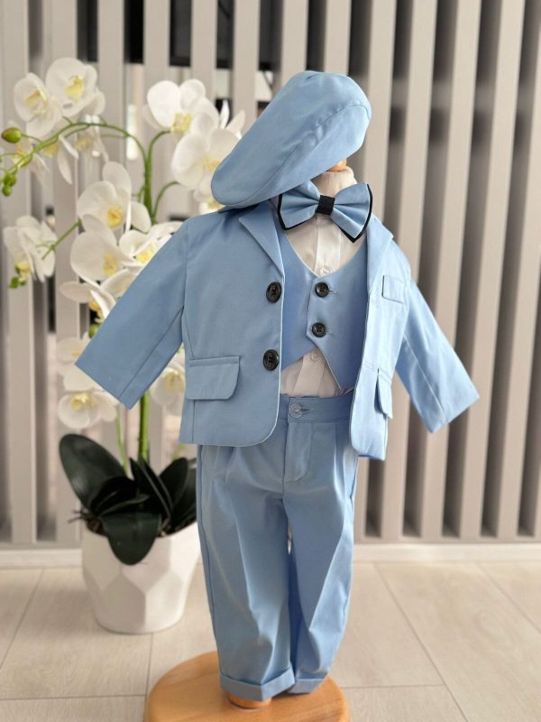 Costum botez băiețel, bleu 6 piese ILIF505042 (1)