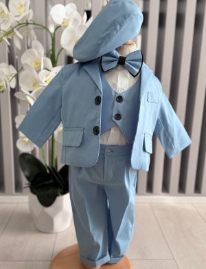 Costum botez băiețel, bleu 6 piese – ILIF505042